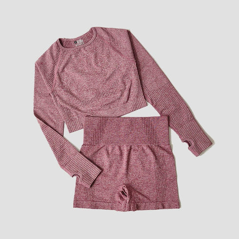 WAREBALL Women's Yoga Set - Long Sleeve Crop Top & Leggings