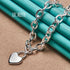 925 Sterling Silver Heart Lock Pendant Necklace