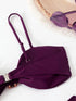 High Waist Bandeau Bikini Set in Purple