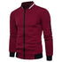 Men's Solid Colour Bomber Jacket - Casual Slim Fit