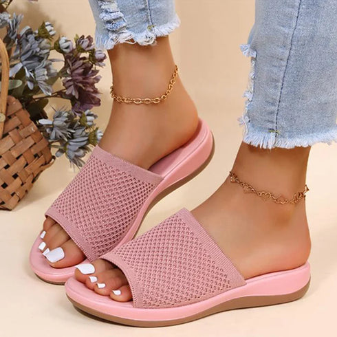 Sandals Women Elastic Force Summer Shoes Flat Casual Slippers