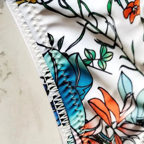 Floral Print V Shape Bikini Bottom