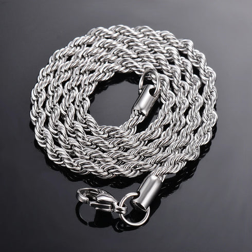 925 Sterling Silver Rope Chain Bracelet - Unisex Fashion Accessory