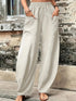 Plus Size Cotton-Linen Harem Trousers with Pockets