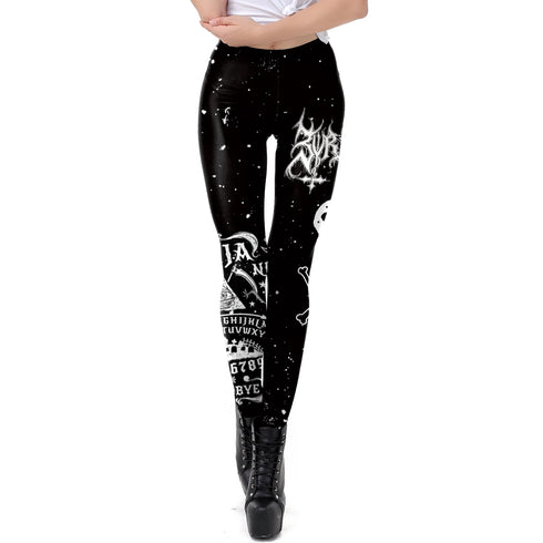 Gothic Steampunk Print Leggings for Women