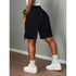 Women's Black Denim Shorts with Distressed Detail