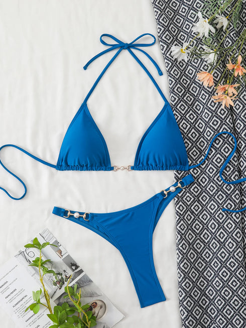 Stylish Chain Detail Bikini Set for Women