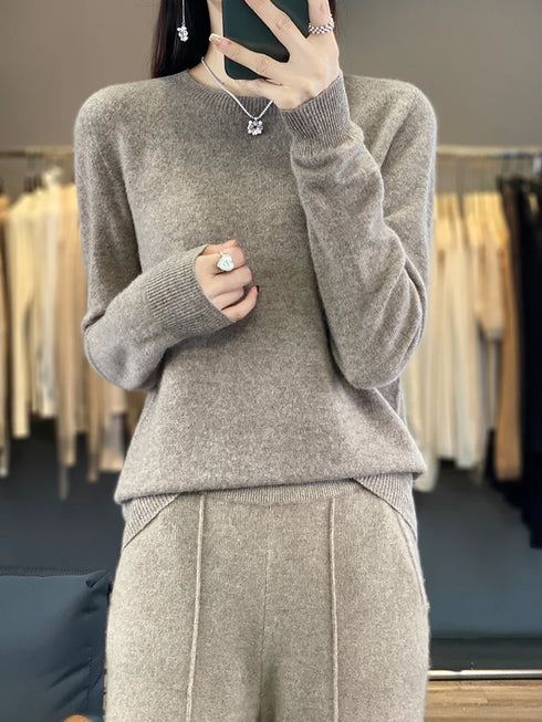 100% Merino Wool Long Sleeve Sweater for Women