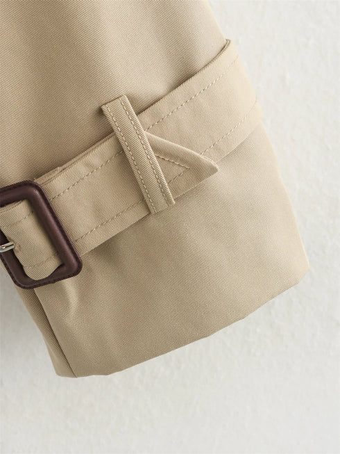 Ladies Vintage Cropped Trench Jacket