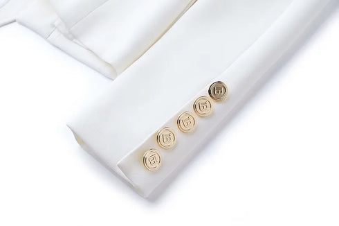 Classic Double Breasted Women's Blazer with Belt