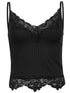 Gothic Lace Trim Bodycon Cami Top in Black