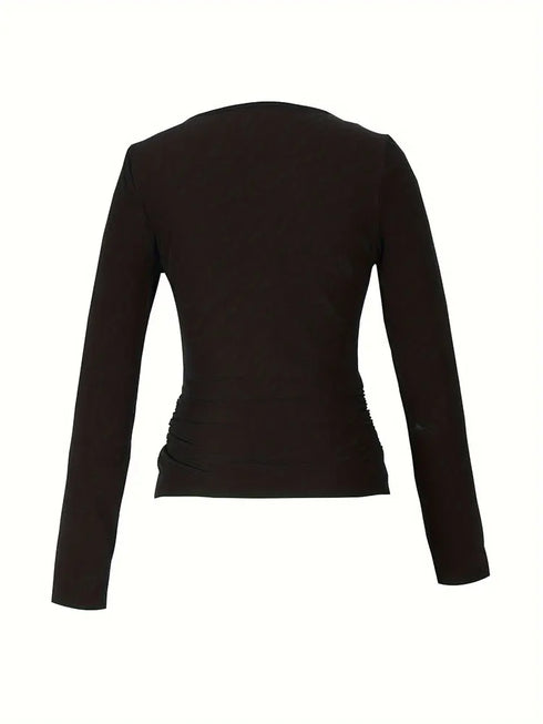 Hot Basic Square Neck Slim Women's Bottoming Clothing Casual Solid Long Sleeve Tops Versatile Fashion Multi-Color Blouse Gifts