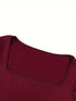 Hot Basic Square Neck Slim Women's Bottoming Clothing Casual Solid Long Sleeve Tops Versatile Fashion Multi-Color Blouse Gifts