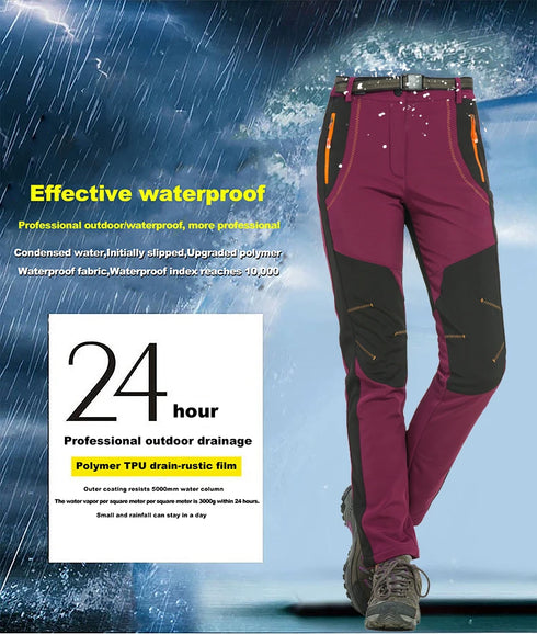 Women's Thick Fleece Winter Hiking Pants