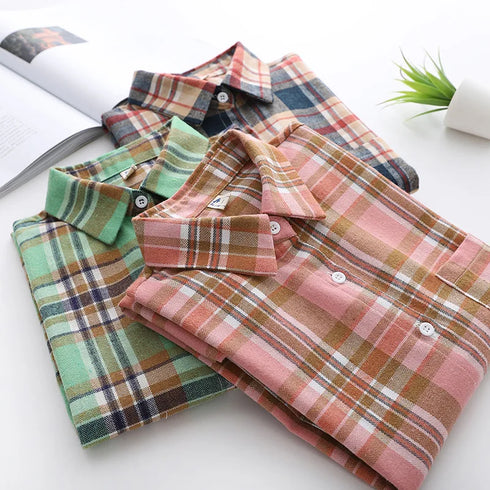 Casual Women's Flannel Plaid Shirt - Autumn Collection