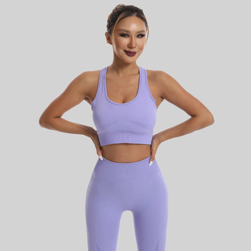 Seamless High Waist Leggings and Sports Bra Set