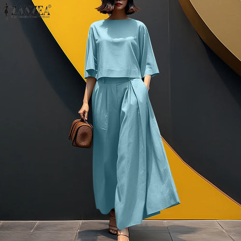 ZANZEA Women's 2 Piece Autumn Co-ord Set