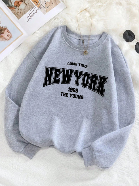 New York 1968 Women's Black Print Hoodie