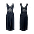 Women's Black V-Neck Lace Detail Night Dress
