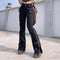Black Punk Y2K Grunge Bootcut Pants for Women
