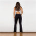 Ladies Distressed Black Flare Jeans