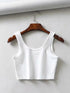 Chic Sleeveless Summer Crop Top with U Collar