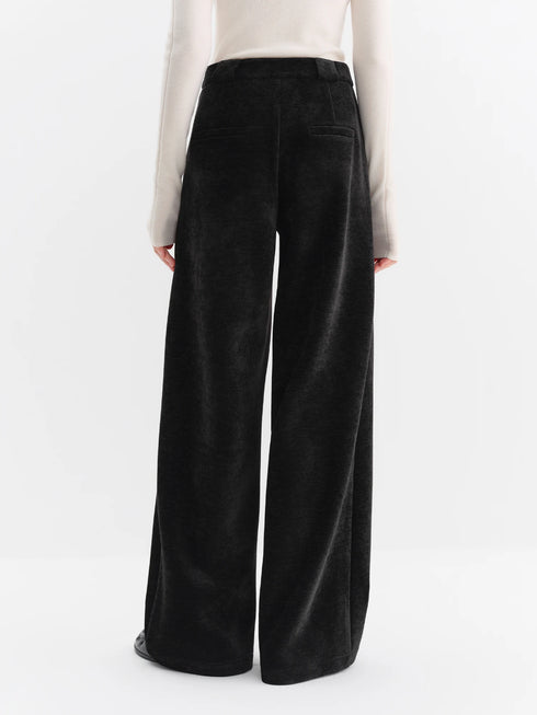 FSLE High-Waisted Straight-Leg Knit Trousers