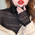 Women's Turtleneck Mesh Top with Long Sleeves