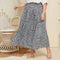 Plus Size Geometric Print Pleated Skirt - Ankle Length