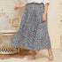Plus Size Geometric Print Pleated Skirt - Ankle Length