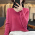 100% Merino Wool V-Neck Pullover Sweater for Women