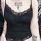 Gothic Lace Trim Bodycon Cami Top in Black