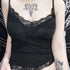 Gothic Lace Trim Bodycon Cami Top in Black