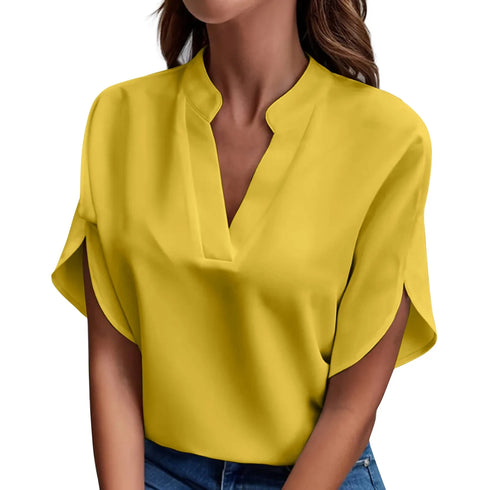 Elegant Summer V-Neck Blouse for Women