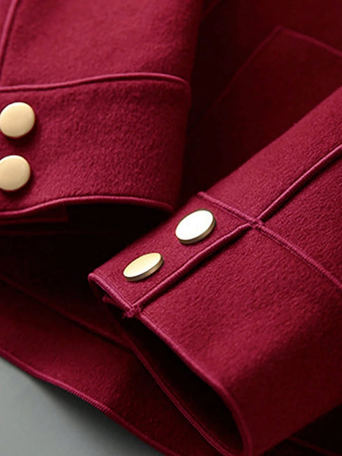 Classic Solid Woolen Coat for Women