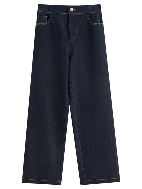 DUSHU Plus Size Women's Double-Layered Fleece Lined Jeans