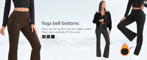 Women's High Waisted Flared Yoga Pants with Pockets