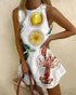 Women’s Puzzle Print Sleeveless Mini Dress