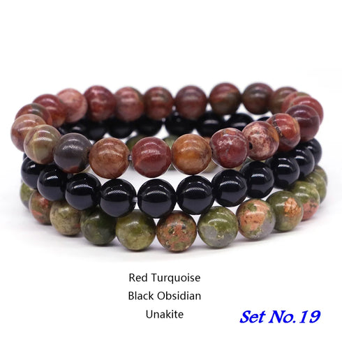 Couples Distance Bracelet Set - Natural Stone Healing