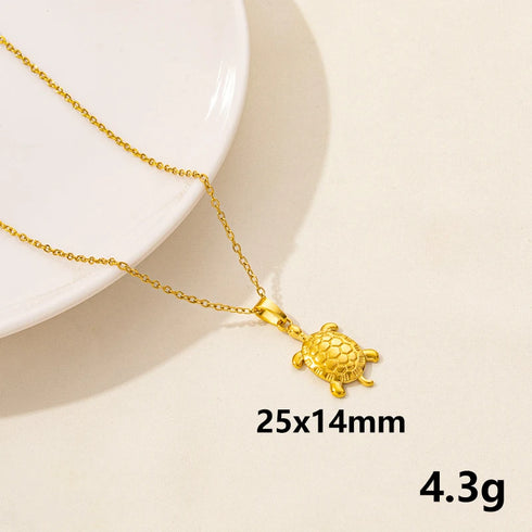 Stainless Steel Textured Starfish Pendant Necklace
