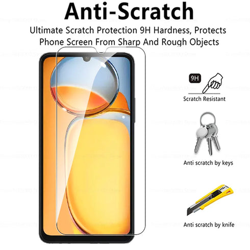 2PCS HD Tempered Glass Screen Protectors for Xiaomi Redmi 13C