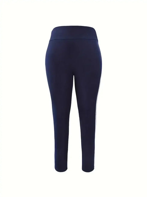 Plus Size Striped Leggings for Women
