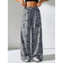 Plus Size Leopard Print Wide Leg Trousers