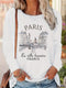 Paris Letter Print Long Sleeve T-Shirt