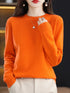 Women's 100% Merino Wool O-Neck Pullover Sweater