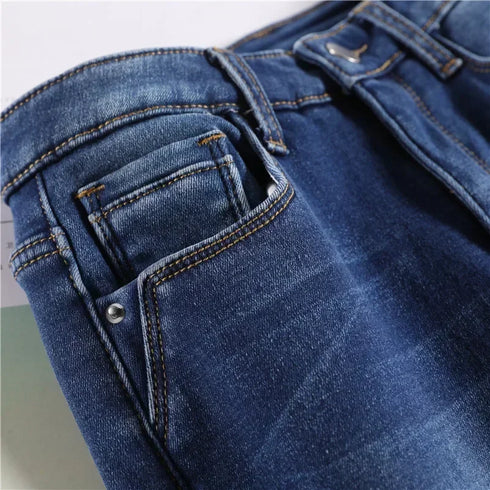High Waist Thermal Denim Jeans for Women