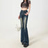Women's Blue Flare Jeans - Vintage 2000s Style