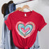 Oversized Brushstroke Heart Tee for Women