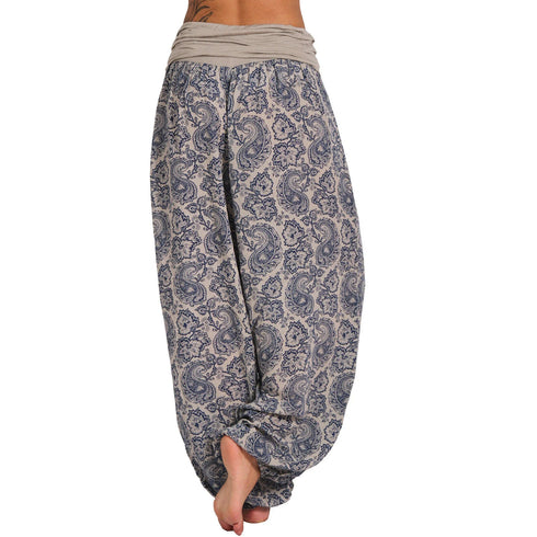 Plus Size Printed Wide Leg Harem Pants
