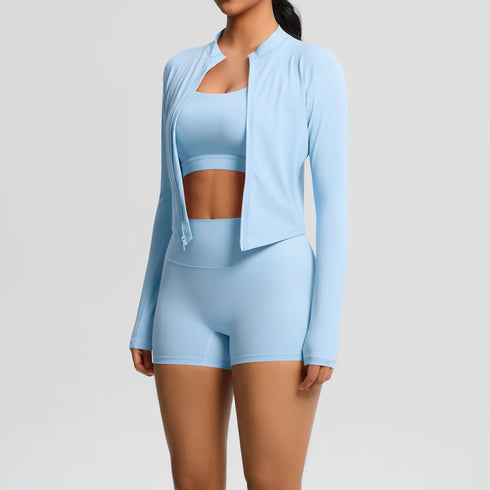 3-Piece Brown Yoga Set for Women